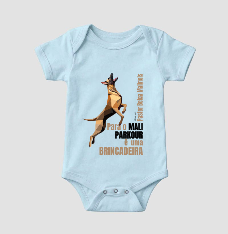 Body Infantil Malinois Parkour é Brincadeira - Essência