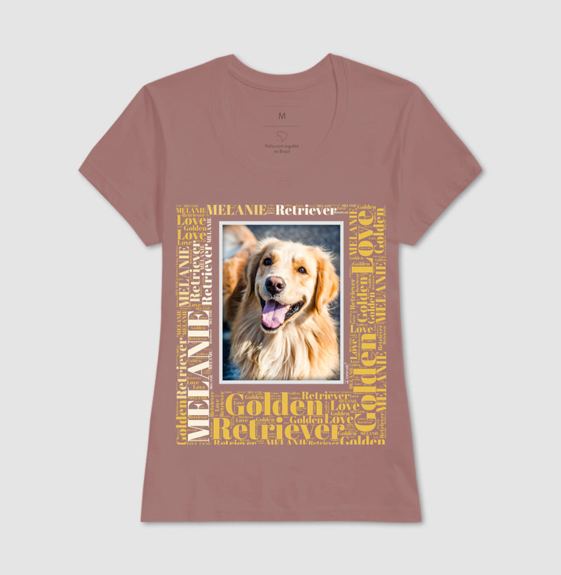 Camiseta Quadro Foto Pet - Nuvem de Palavras - Personalizada