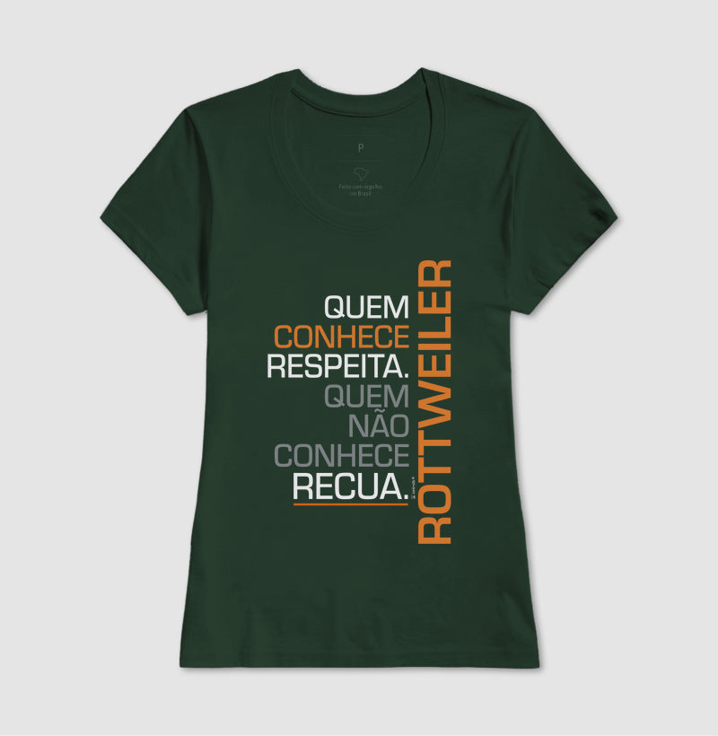 Camiseta Rottweiler Quem Conhece Respeita - Essência