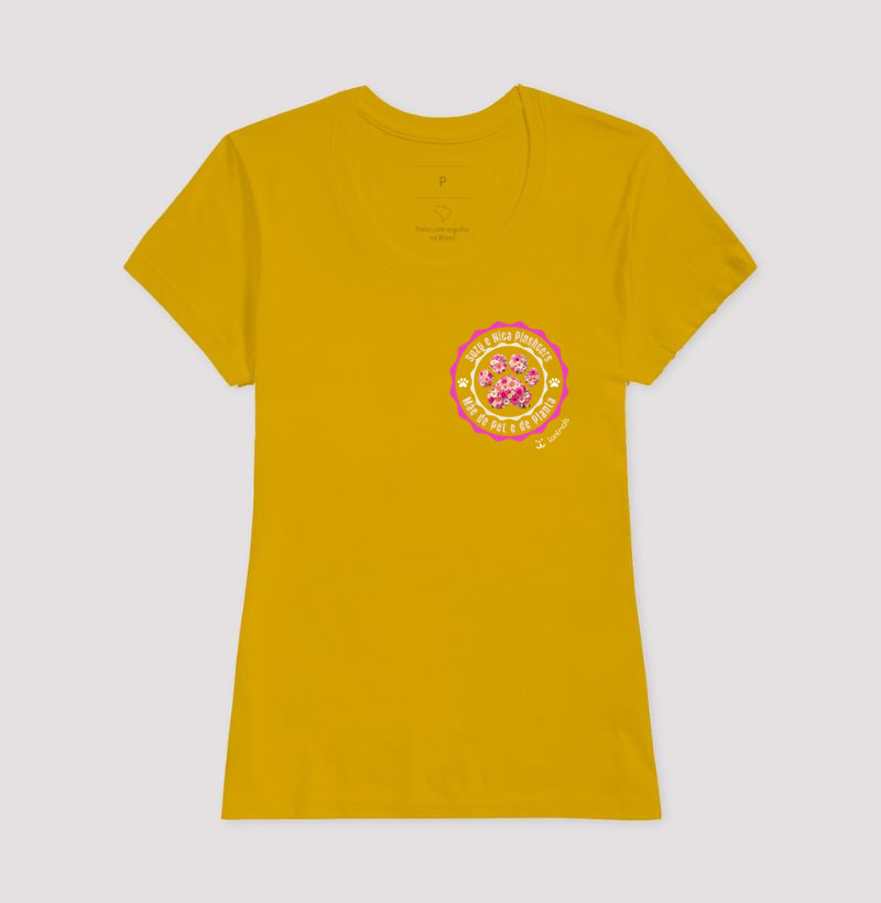 Camiseta Pata Floral com Nome do Pet - Personalizada