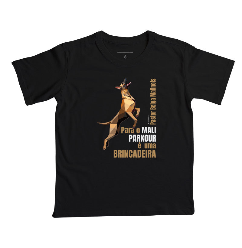 Camiseta Infantil Malinois Parkour é Brincadeira