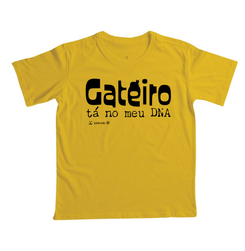 Camiseta Infantil Gateiro tá no meu DNA - Afeto