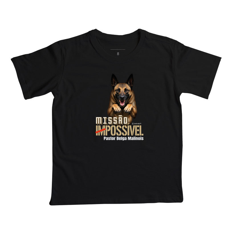 Camiseta Infantil Malinois Missão Impossível - Essência