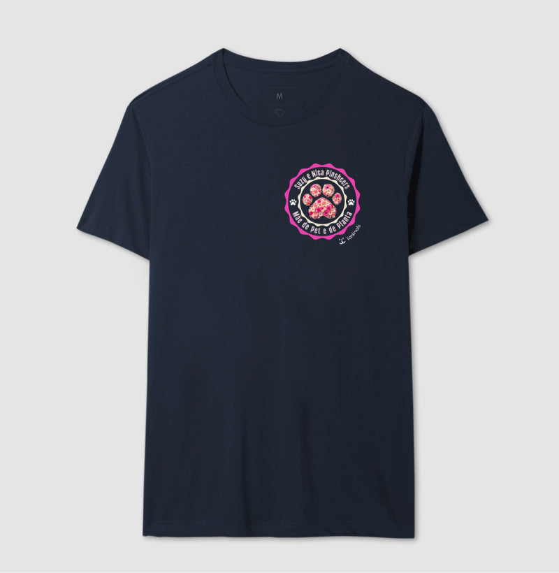 Camiseta Pata Floral com Nome do Pet - Personalizada