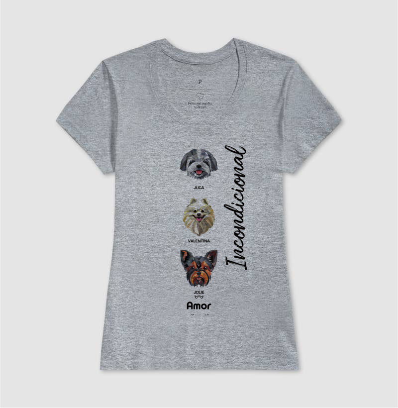 Camiseta Geoma de 1 a 9 Cães  - Personalizada