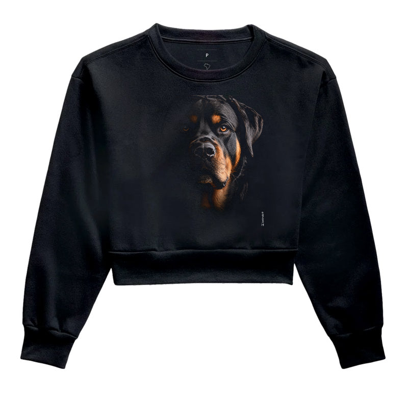 Moletom Cropped Rottweiler - Retrato