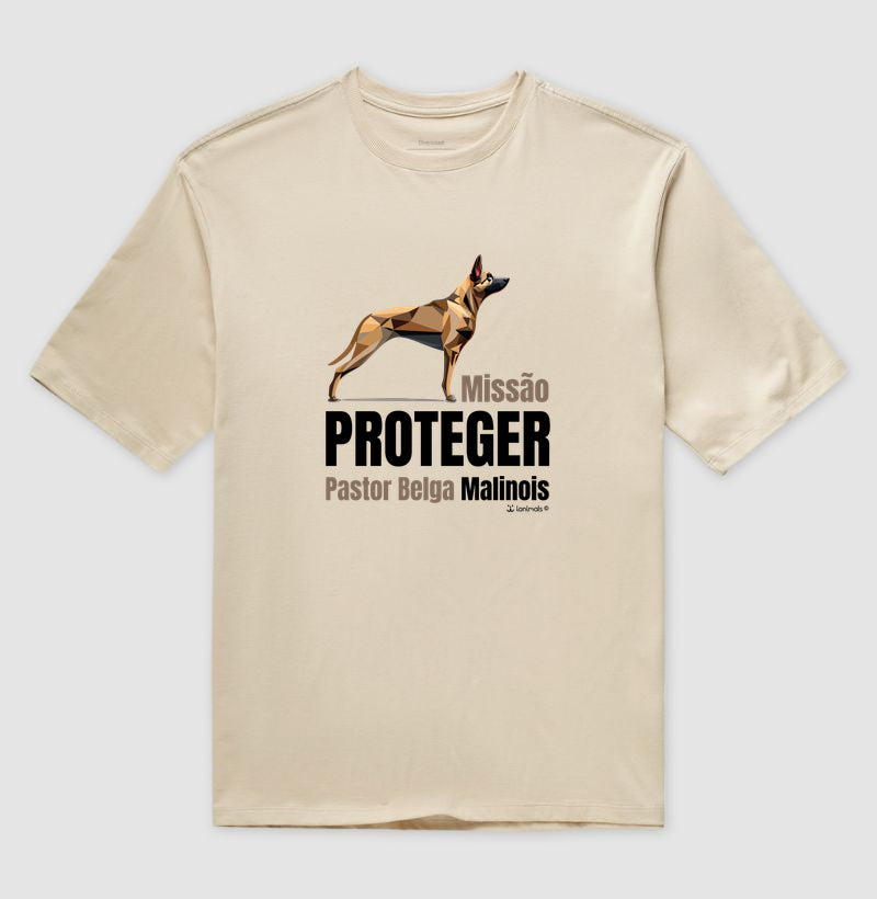 Camiseta Oversized Malinois Missão  Proteger - Essência