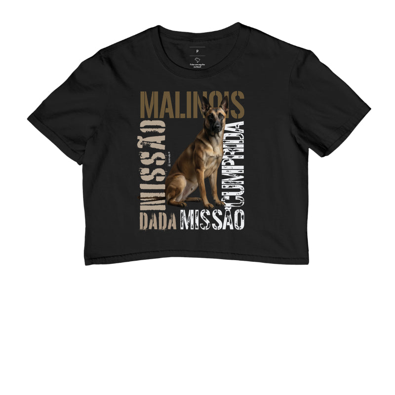 Camiseta Cropped Malinois Missão Cumprida - Essência