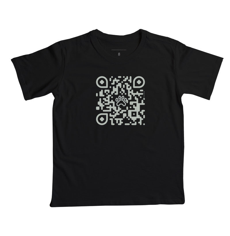 Camiseta Pets, QR Code Declaração de Amor (Infantil) - Coleção AFETO