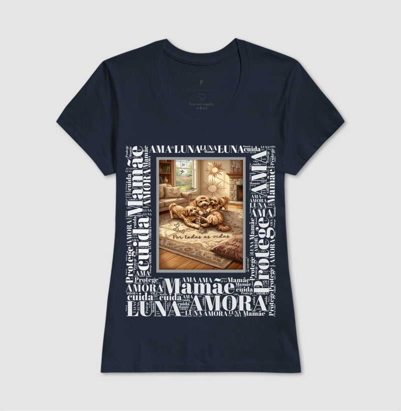 Camiseta Quadro Nuvem de Palavras - Luna Amora - Personalizada