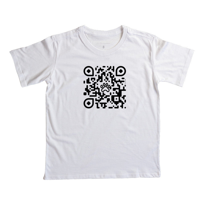 Camiseta Pets, QR Code Declaração de Amor (Infantil) - Coleção AFETO