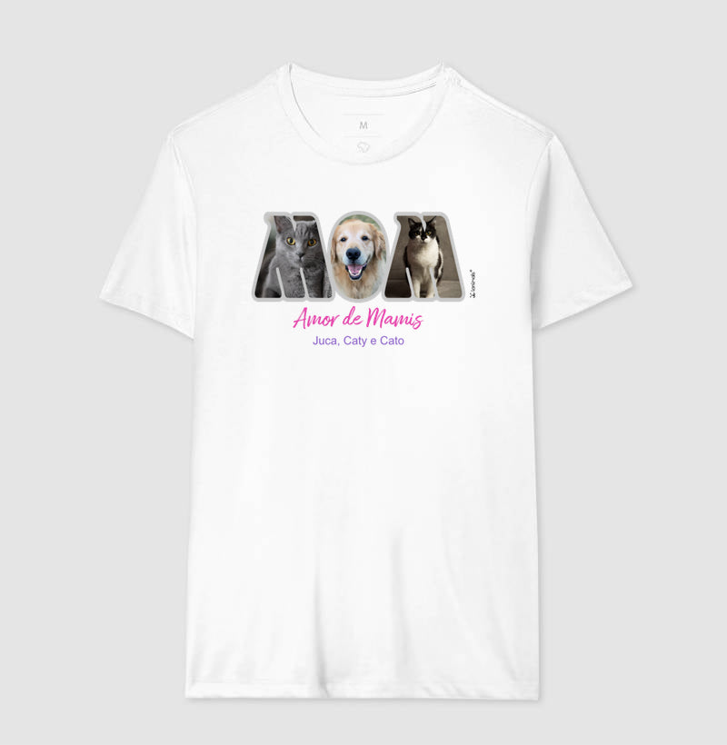 Camiseta MOM or DAD Fotos - 1 ou 3 fotos - Personalizada | iAnimals