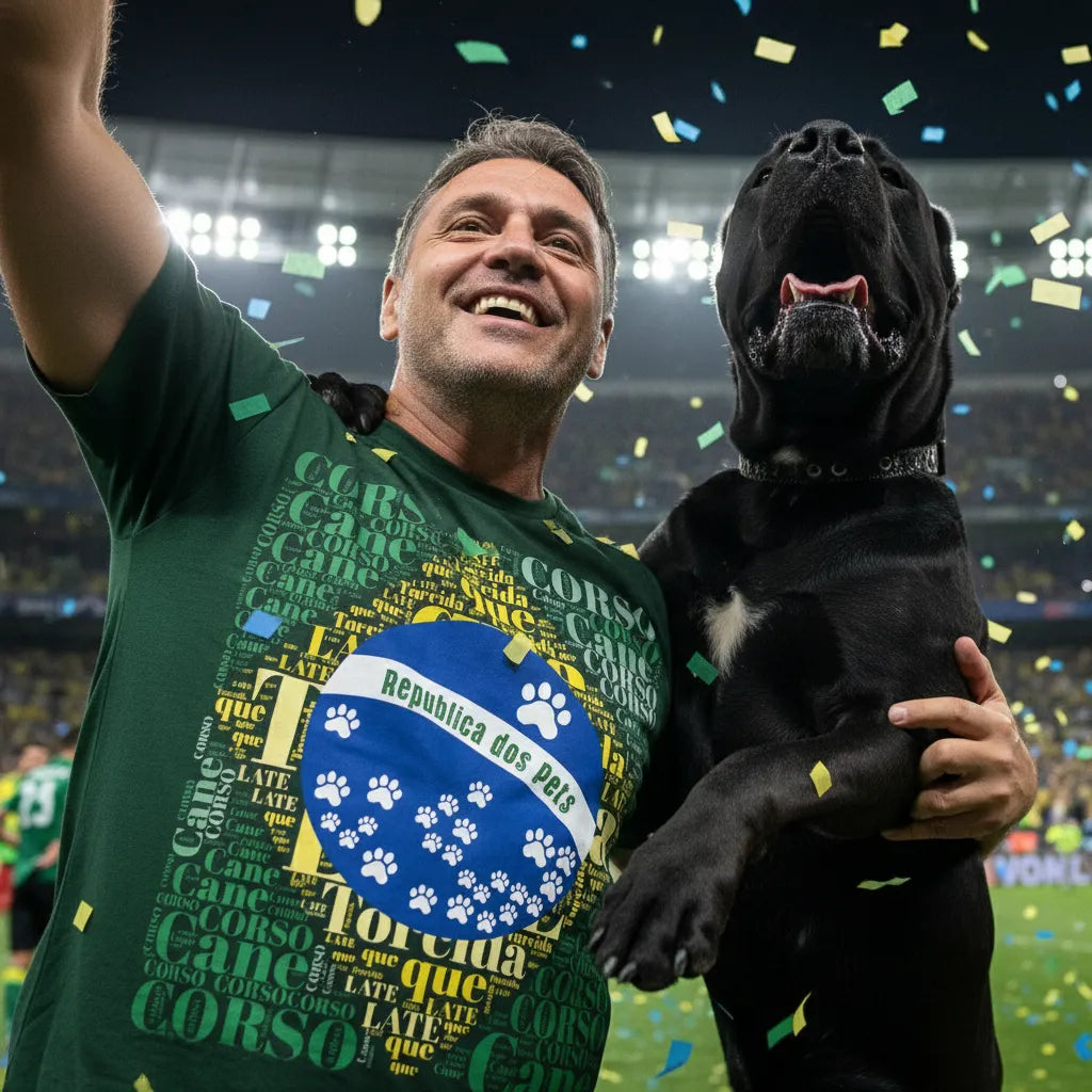 Camiseta Bandeira Brasil Pet - Nuvem de Palavras  - Personalizada