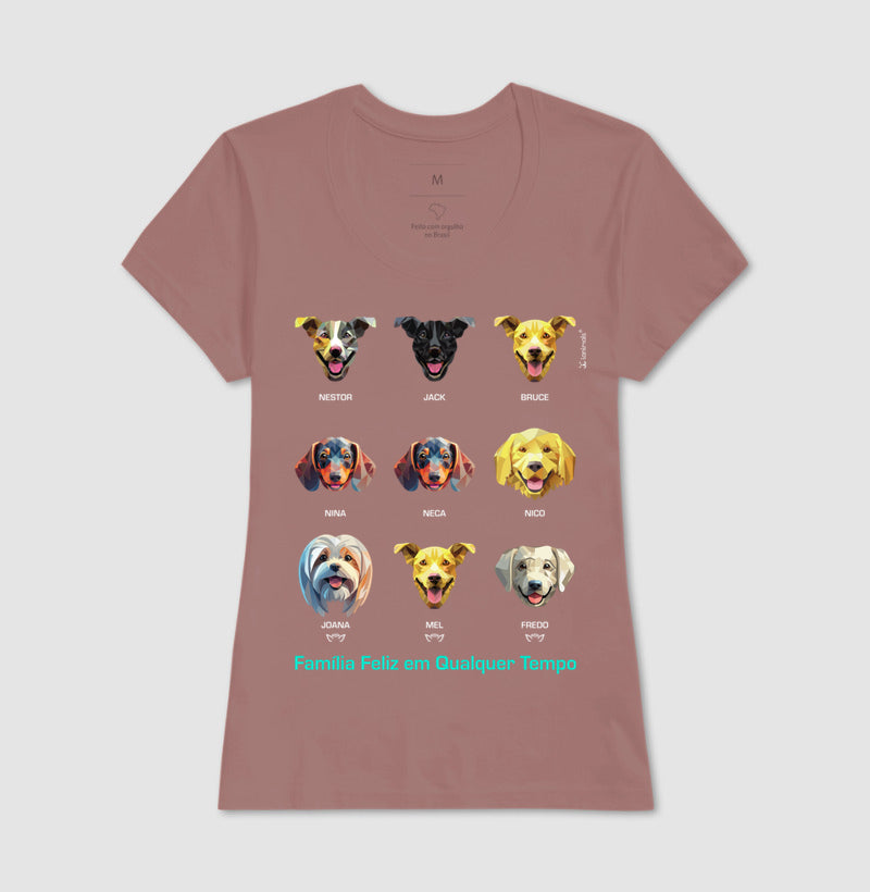 Camiseta Geoma de 1 a 9 Cães  - Personalizada