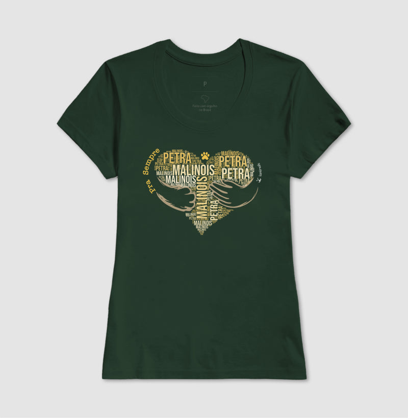Camiseta Coração Abraço Pet - Nuvem de Palavras - Personalizada | iAnimals