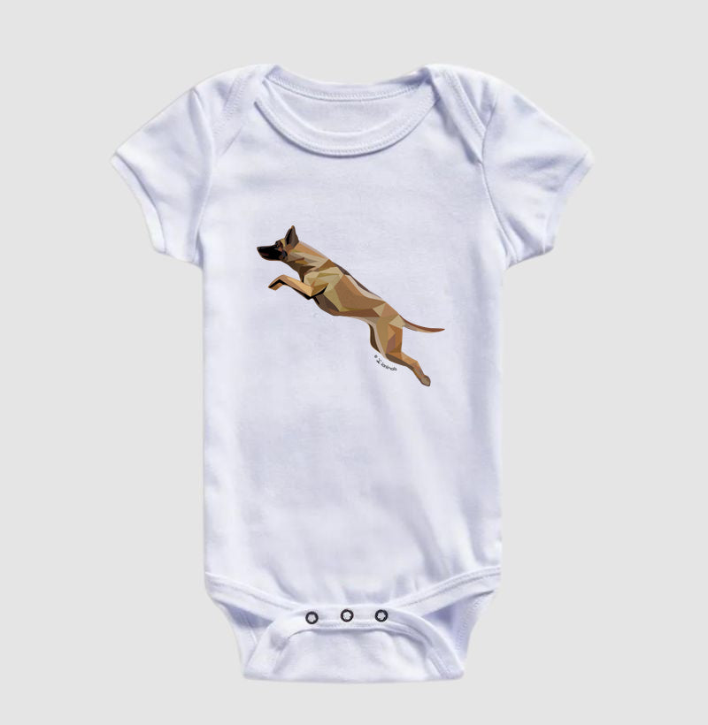 Body Infantil Malinois Saltando - Perfil / Geoma