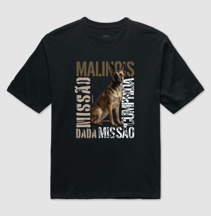 Camiseta Oversized Malinois Missão Cumprida - Essência