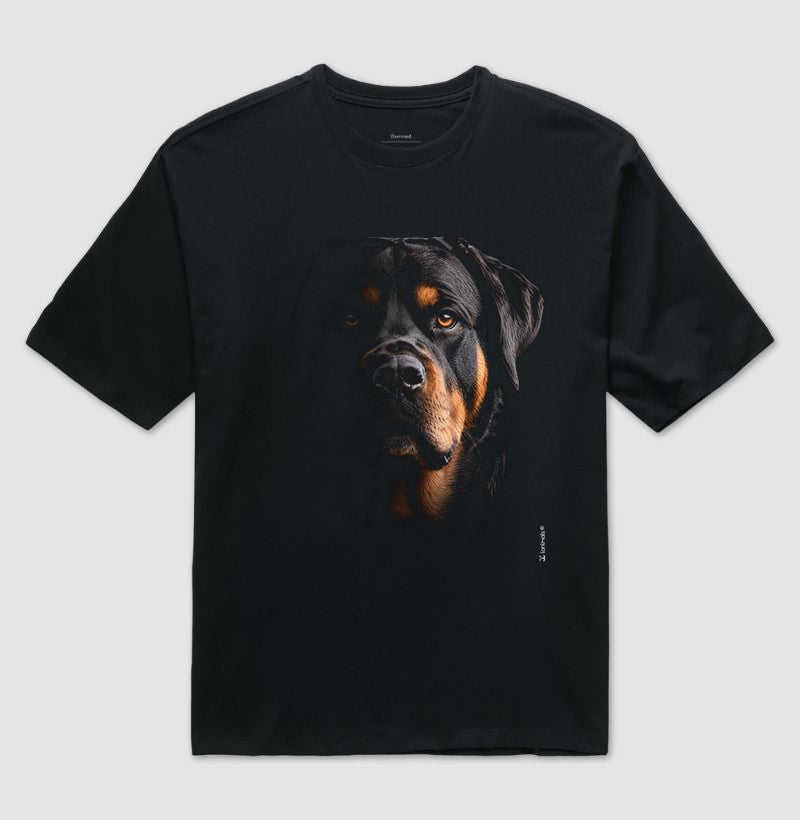 Camiseta Oversized Rottweiler - Retrato