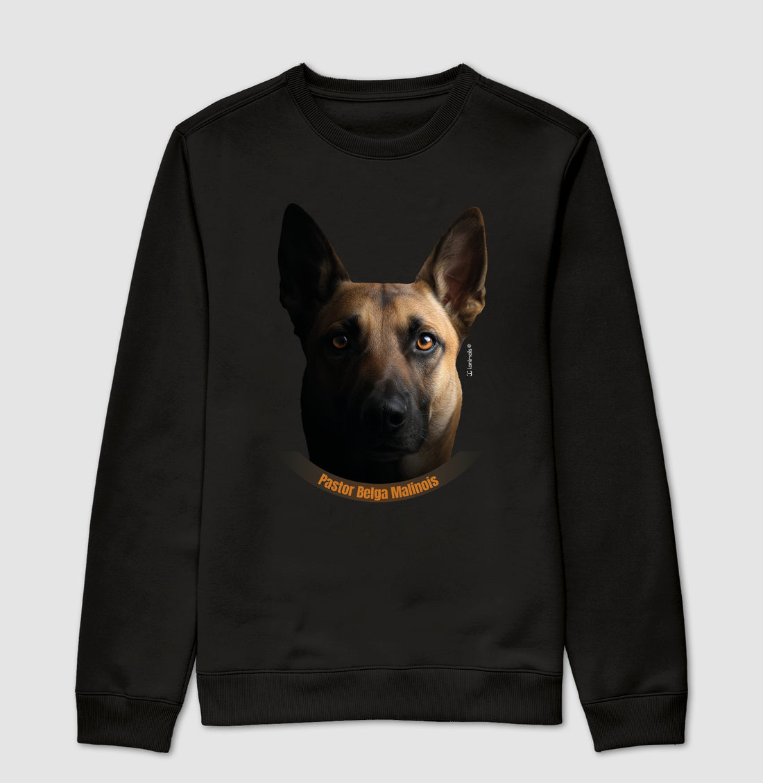 Moletom Suéter  Malinois cor Preta - Face
