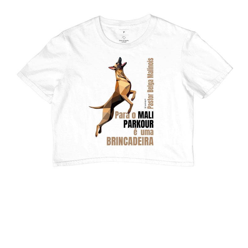 Camiseta Cropped Malinois Parkour é Brincadeira