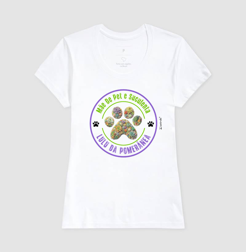 Camiseta Pata Floral com Nome do Pet - Personalizada