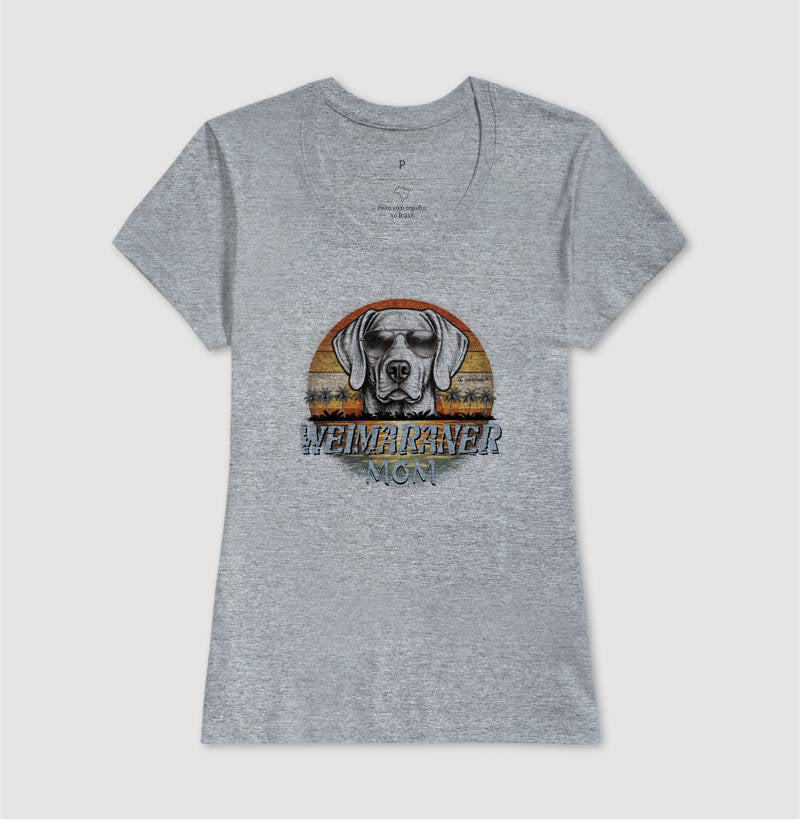 Camiseta Weimaraner MOM Sunset Vintage - Família
