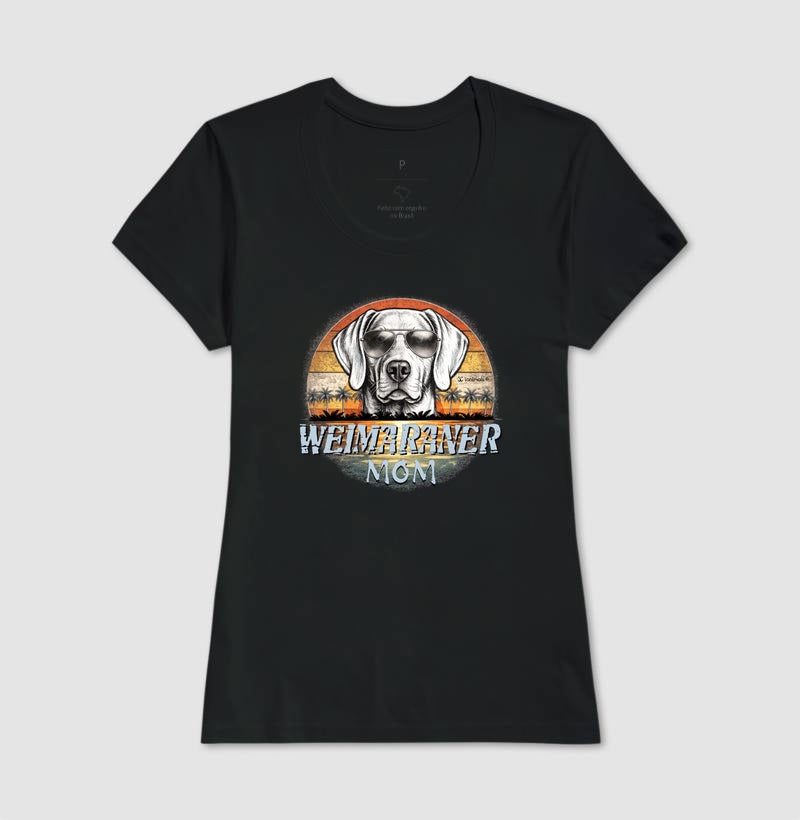 Camiseta Weimaraner MOM Sunset Vintage - Família