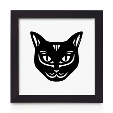 Quadro decorativo Gato Preto - Tribal