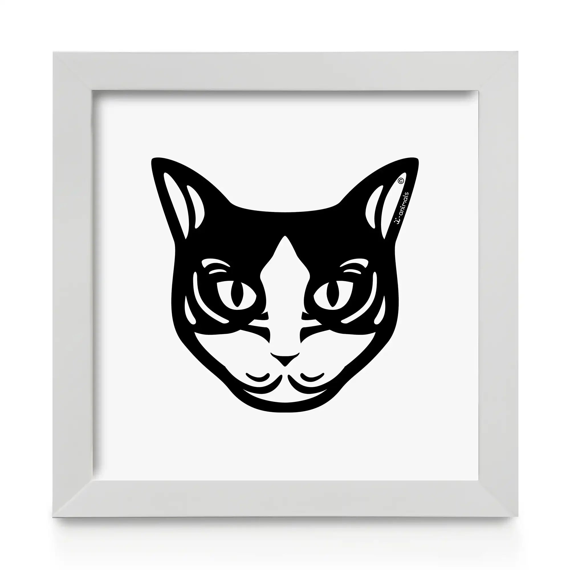 Quadro decorativo Gato Preto e Branco - Tribal