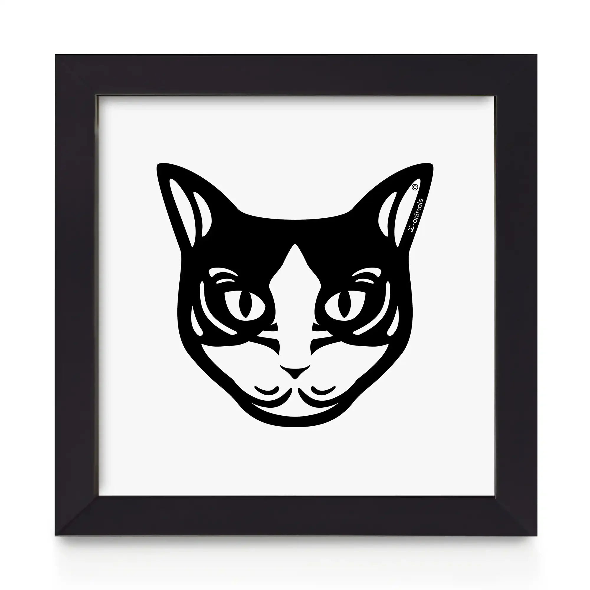 Quadro decorativo Gato Preto e Branco - Tribal