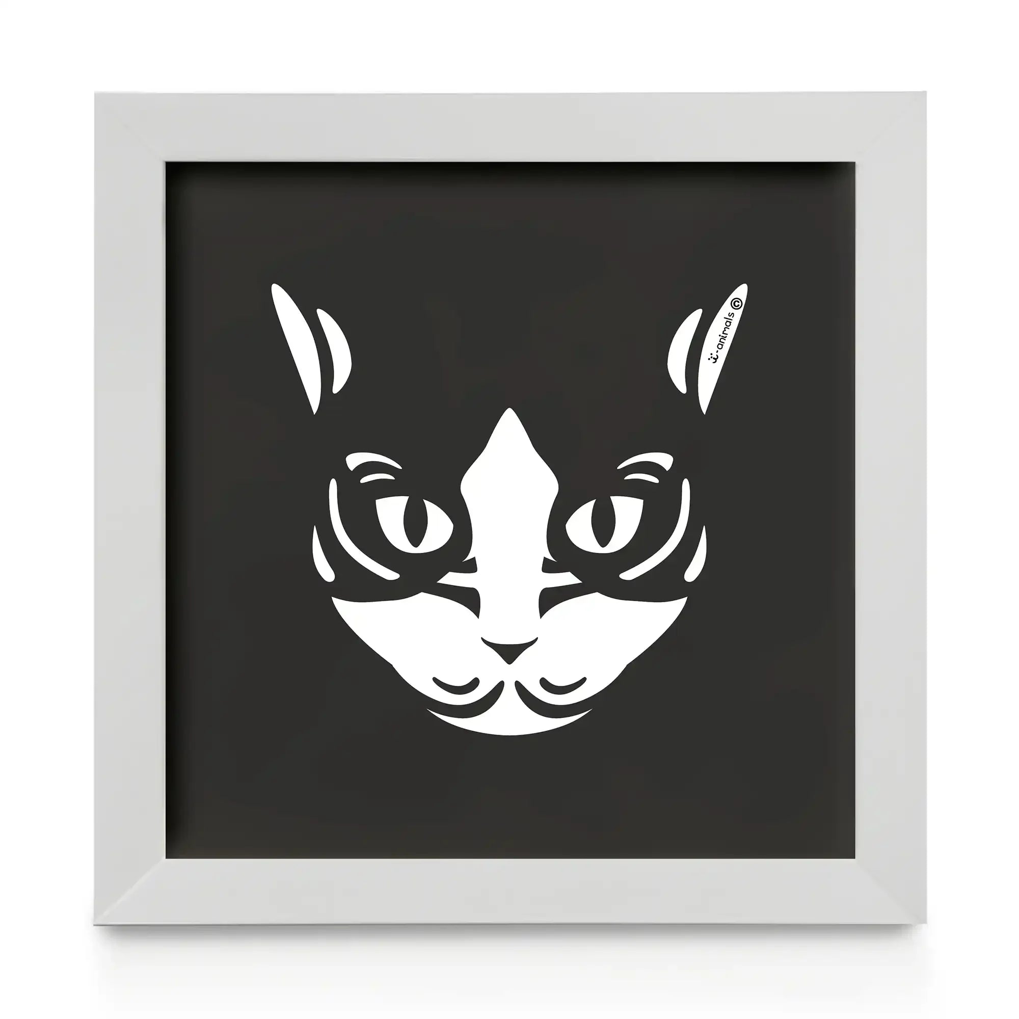 Quadro decorativo Gato Preto e Branco - Tribal