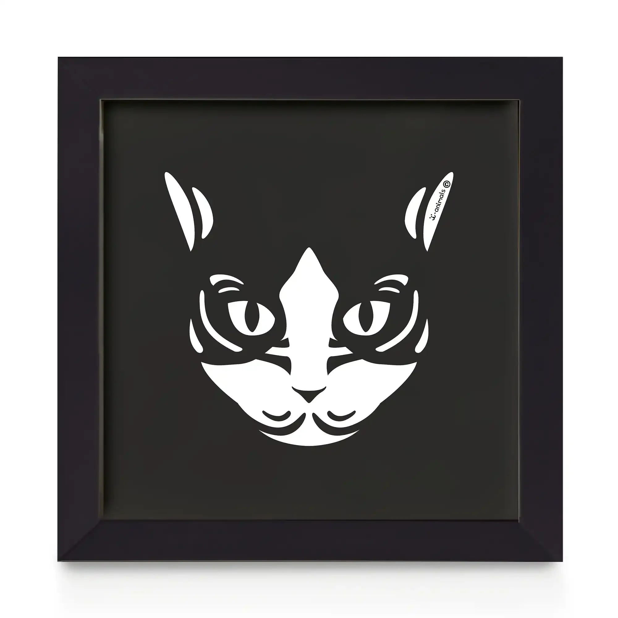 Quadro decorativo Gato Preto e Branco - Tribal