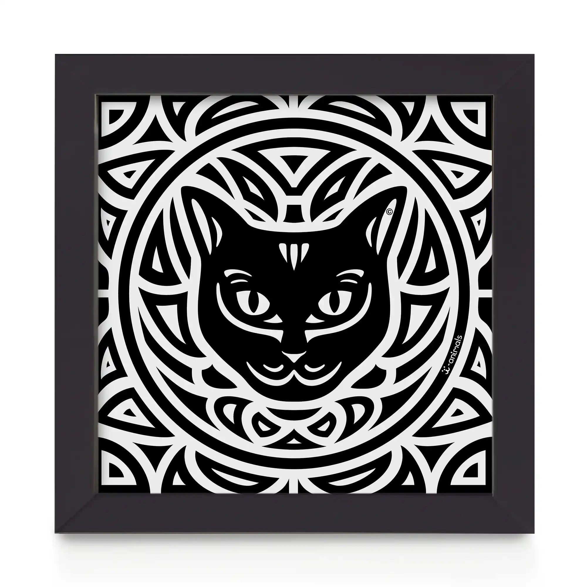 Quadro decorativo Gato Preto - Total - Tribal
