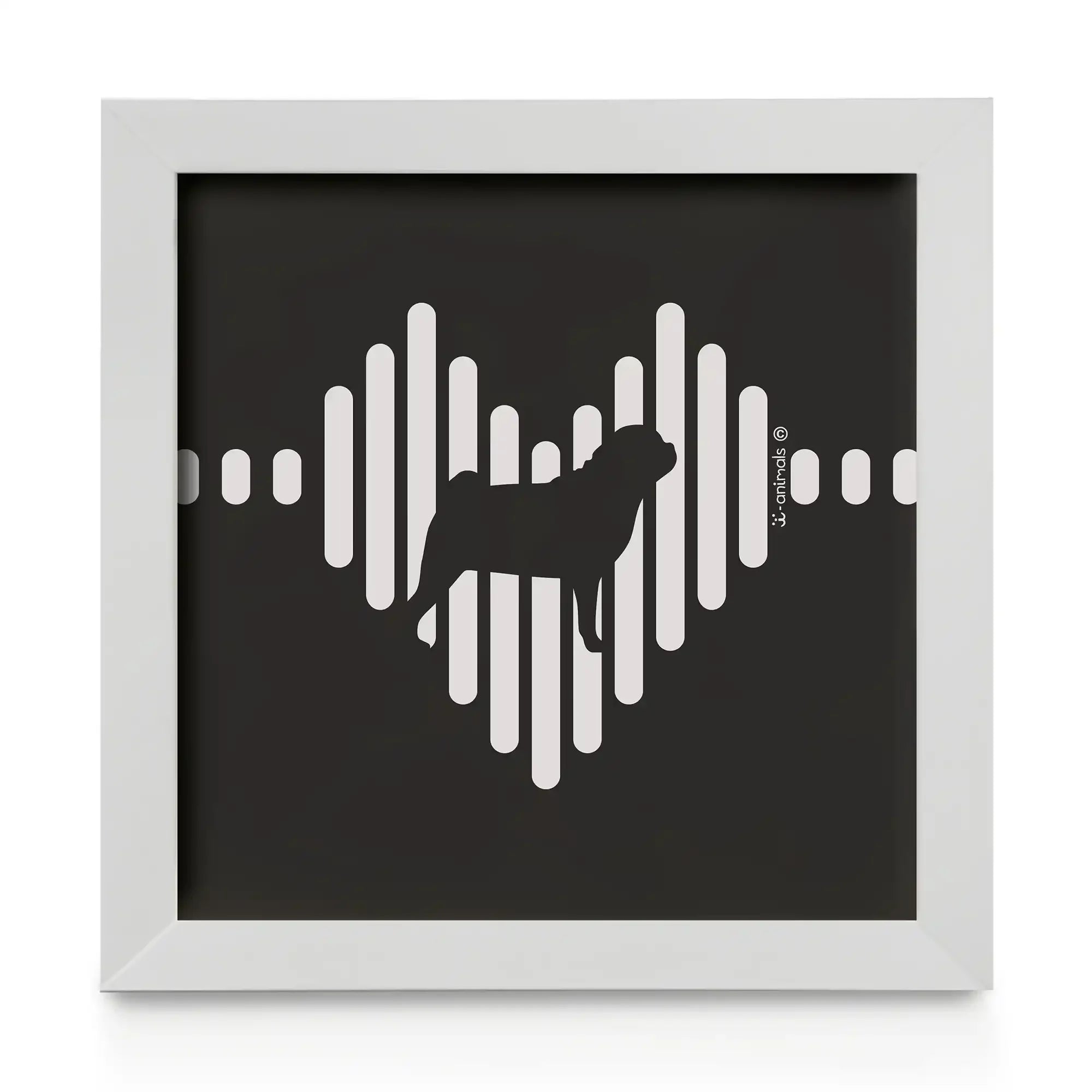 Quadro decorativo Pug - Coração